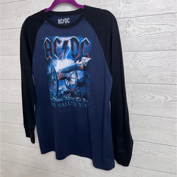 AC/DC Men’s Blue Long Sleeve Band Tee Shirt. Size L - Picture 3 of 5